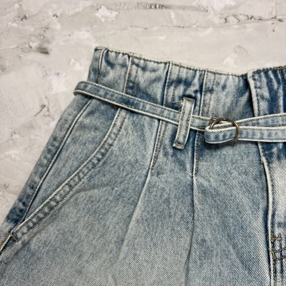 NWT BLANK NYC Pay Back A Line Jean Shorts SIZE 25 Pleated Blue Denim NEW - Picture 5 of 10